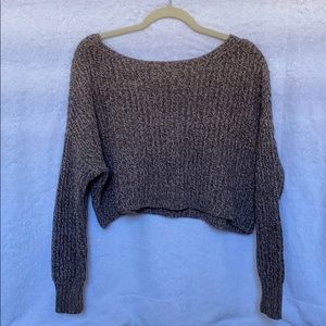 cropped, off the should sweater